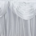 thumbnail image 2 of Efavormart White Satin Double Drape Table Skirt for Kitchen Dining Catering Wedding Birthday Party Decorations Events 21ft, 2 of 8