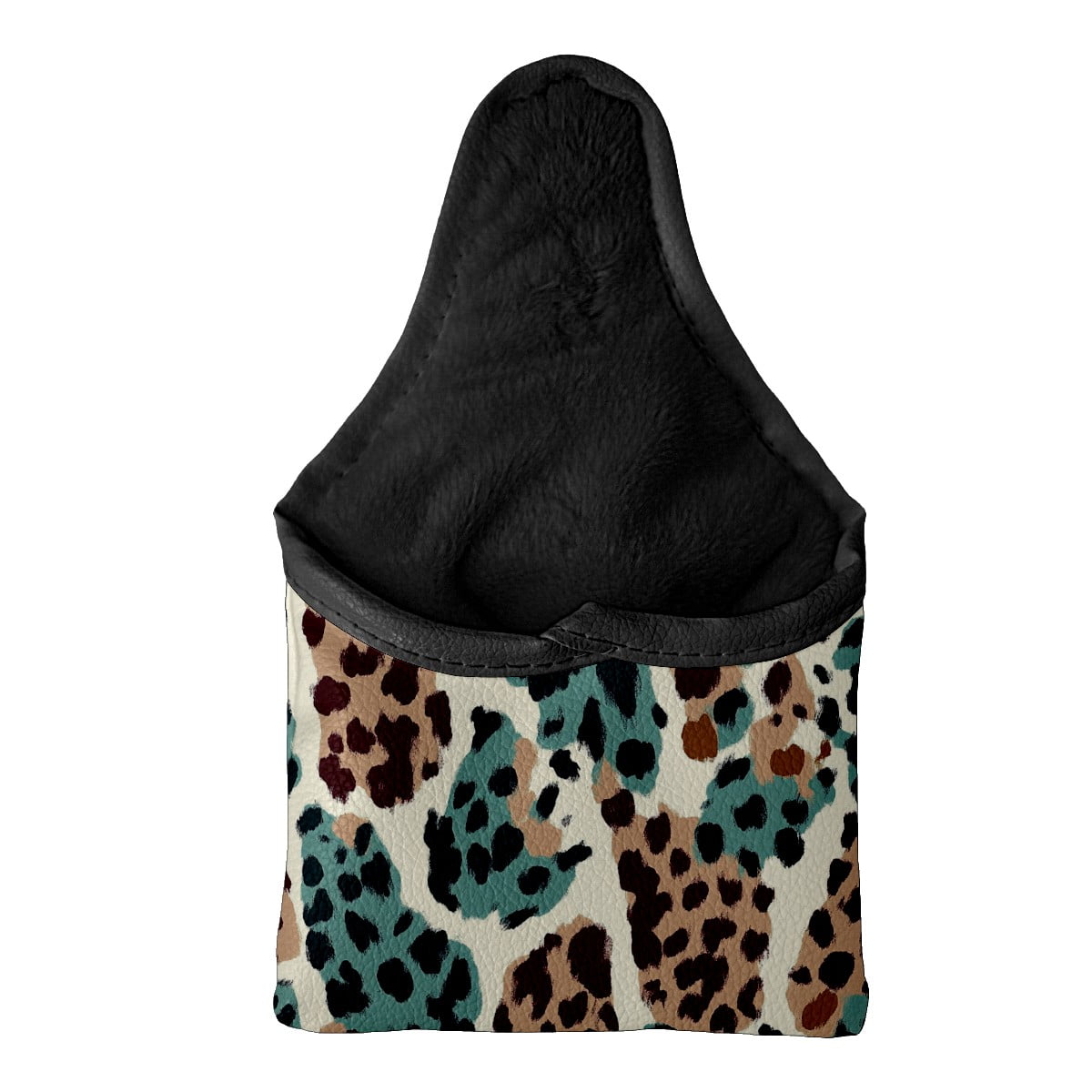 Golf Mallet Putter Cover Premium Leather Golf Putter Head Cover with Magnetic Closure Golf Cover for Men and Women Leopard Print