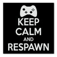 thumbnail image 1 of DistinctInk Custom Bumper Sticker - 3" x 3" Decorative Decal - Black Background - Keep Calm and Respawn Gamer Video Games, 1 of 2