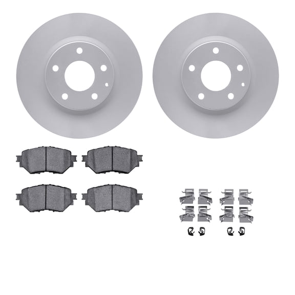Dynamic Friction Company Front Geospec Brake Rotors with 5000 Advanced Brake Pads includes Hardware 4512-80081