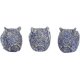 thumbnail image 2 of Owl Figurine with Different Gestures, Cute Owl Statue, Cute Home Office Decoration, Set of 3, Blue, 2 of 4