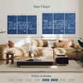 thumbnail image 4 of Elephant Stock House Blueprint Wall Art - Horizontal Multi Panel Canvas - Living Room Wall Decor - Architecture Multi Panel - Blue And White Decor - 57" x 36", 4 of 8