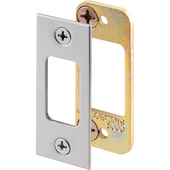 Security Deadbolt Strike, for Use with Wood Or Metal Doorjambs, 2-3/4 in. H x 1-1/8 in. W, Steel, Satin Nickel