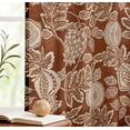 thumbnail image 5 of Vargottam Cotton Curtains for Windows - 3-in-1 Rod Pocket/Back Tab Short Window Drapes - Light Filtering Cotton Panels - Set of 2, 52"x63" - Fruits Pattern (Brown), 5 of 8