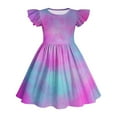 thumbnail image 7 of Spazoro Kids Girls Dresses, with Gradient Color Round Neck 2025 New Style Flutter Sleeves Princess Dress for Child Girls Purple Size 13 T, 7 of 7