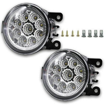 White Light LED Bumper Fog Light Driving Lamps Clear Lens Total 2 Lights