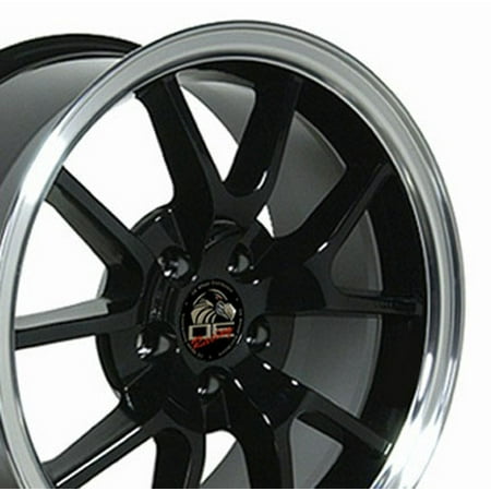 Fr500 Style Wheel - OE Wheels 18 Inch Fits Ford Mustang 94-2004 FR500 Style FR05B 18x9 Rims Gloss Black Machined Lip SET