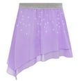 thumbnail image 3 of YUUMIN Toddler Girls Elastic Waistband Shiny Pleated Mini Skater Skirt Flared Ballet Dance Skirts 6-16 Years Light Purple 14, 3 of 6