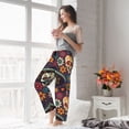 thumbnail image 4 of Uemuo Skulls and Flowers Pattern Women's Wide Leg Palazzo Lounge Pants with Pockets Light Weight Loose Comfy Casual Pajama Pants-Medium, 4 of 9