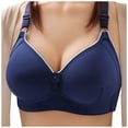 thumbnail image 2 of Bras for Women,Smooth Gathered Seamless Bra with Adjustable Three-Hook Back and Side Support for Comfortable All-Day Wear,Sports Bras for Women,Blue,40, 2 of 4