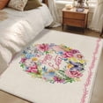 thumbnail image 5 of Rectangle Area Rug 4x6ft, Spring Rose Daisy Hydrangea Non-Shedding Washable Area Rug, Easter Colorful Egg Retro Linen Non Slip Low-Profile Rugs for Living Room, Bedroom Dining Room, 5 of 9