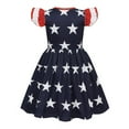 thumbnail image 3 of Gelikeya 4th of July Dresses for Girls Birthday Dress Independence Day Flutter Sleeved Dresses Summer School Dailywear Casual Dress(Toddlers, A-Blue01, 3-4 Years), 3 of 5