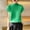 Green #135, variant on absuyy Blouses for Women Solid Color Knitted Short Sleeve Mock Neck Tunic Green Size L