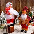 thumbnail image 3 of SUSUchens Muñeco de Papá Noel navideño hecho a mano con forma de Papá Noel de pie sosteniendo regalos, figura colgante para árbol de Navidad para la mesa de la oficina en casa, decoración de fiesta, 3 of 8