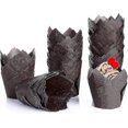 thumbnail image 1 of Juego de 10 bolsas de papel para cupcakes con forma de tulipán, moldes de papel para cupcakes con forma de tulipán, bolsa para muffins, 1 of 5