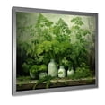 thumbnail image 2 of Designart "Herbal Pottery Delights IV" Floral Framed Wall Art Decor - Traditional Green Herbs Living Room Framed Canvas Art, 2 of 6