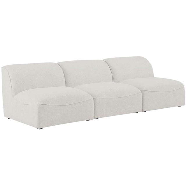 Meridian Furniture Miramar Canapé Modulaire en Lin Texturé Crème Durable