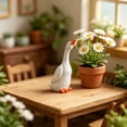 thumbnail image 2 of Cute Resin Figurines, Oimcto Lifelike Details with Orange Beaks & Feet, Miniature Mother & Baby Statues for Garden, Terrarium, Bonsai, Pot Decor, White Ornaments for Yard & Home, Monter Duck, 2 of 5