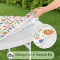 thumbnail image 5 of Round Tablecloth with Elastic Edge, Floral Print on Polyester Fabric, Reusable and Easy to Clean, Fits 44-52 Inch Table for Indoor or Outdoor Meals, 5 of 7