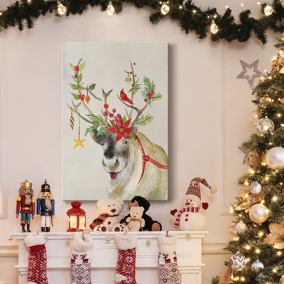 Playful Reindeer II- Gallery Wrapped Canvas