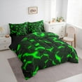 thumbnail image 3 of Manfei Neon Green Honeycomb Twin Bedding Sets 7-Piece, Abstract Geometric Bedding Comforter Set, Teens Boys Girls Kids Reversible Sheet Sets, Breathable Home Decor, 3 of 7