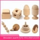thumbnail image 1 of Material didáctico Montessori Coordinación mano-ojo Montessori Kit sensorial de haya Hebilla de dos vueltas Anillo de cuentas Huevera Juguete, 1 of 5