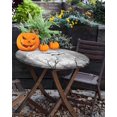 thumbnail image 3 of Round Fitted Tablecloths with Elastic Edge Halloween Full Moon Night Oil-Proof Waterproof Wipeable Table Cover for Kitchen Dining Party Decor Bat Bare Tree Gray Table Clothes,55" - 60", 3 of 7