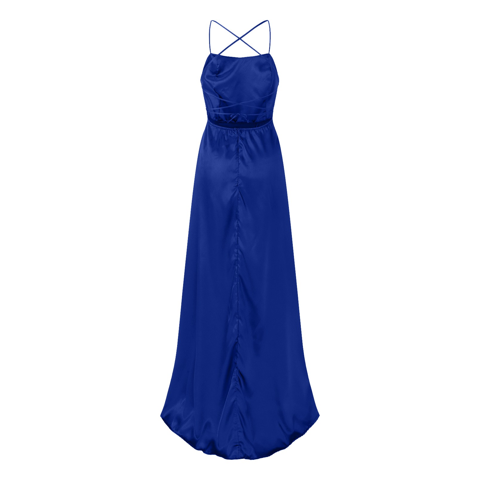 Xuplwnp Blue Womens Formal Dress Elegant Halter Backless Long Dresses Crisn Satin Spaghetti 3438