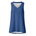 thumbnail image 4 of Women's 2026 Summer T Shirts Loose Fit Casual Sleeveless Crew Neck Comfy Trendy Beach Vacation Tops Blue M, 4 of 5