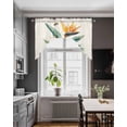 thumbnail image 3 of Green Palm Leaf Swag Valances for Windows, Small Curtains Drapes, Summer Bee Tropical Plant Pastoral Kitchen Window Curtains Over Sink Rod Pocket Window Treatment Valance for Bedroom/Bathroom 56"x36", 3 of 5