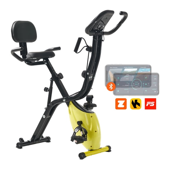 YR Folding Magnetic Resistance Upright Exercise Bike for Home Cycling Fitness Workout Equipment, 8 Levels