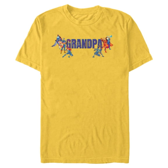 Marvel Super Heroes Avengers Family Vacation Trip Grandpa - Short Sleeve Blended T-Shirt for Adults - Customized-Yellow