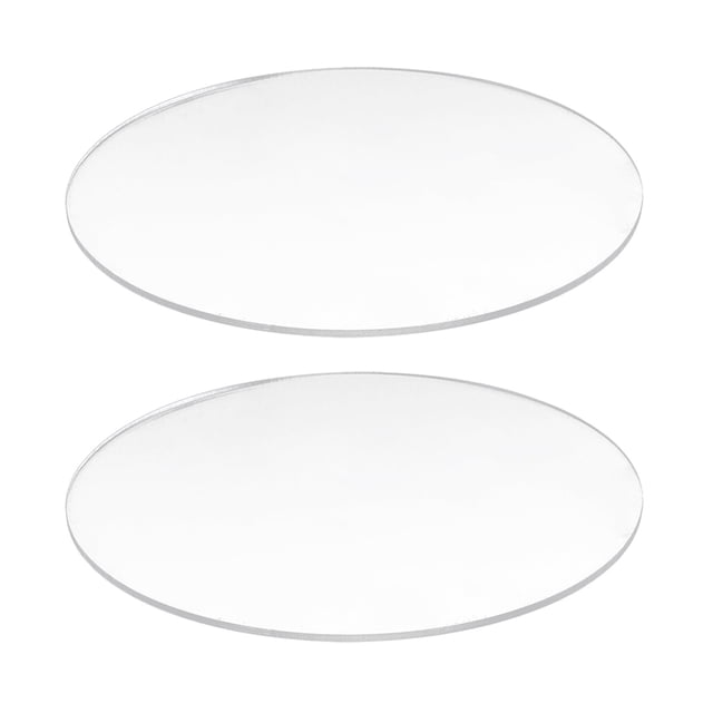 2X Transparente Plastico 3 mm de Espesor Espejo Acrilico Ronda Lamina Diametro:60mm