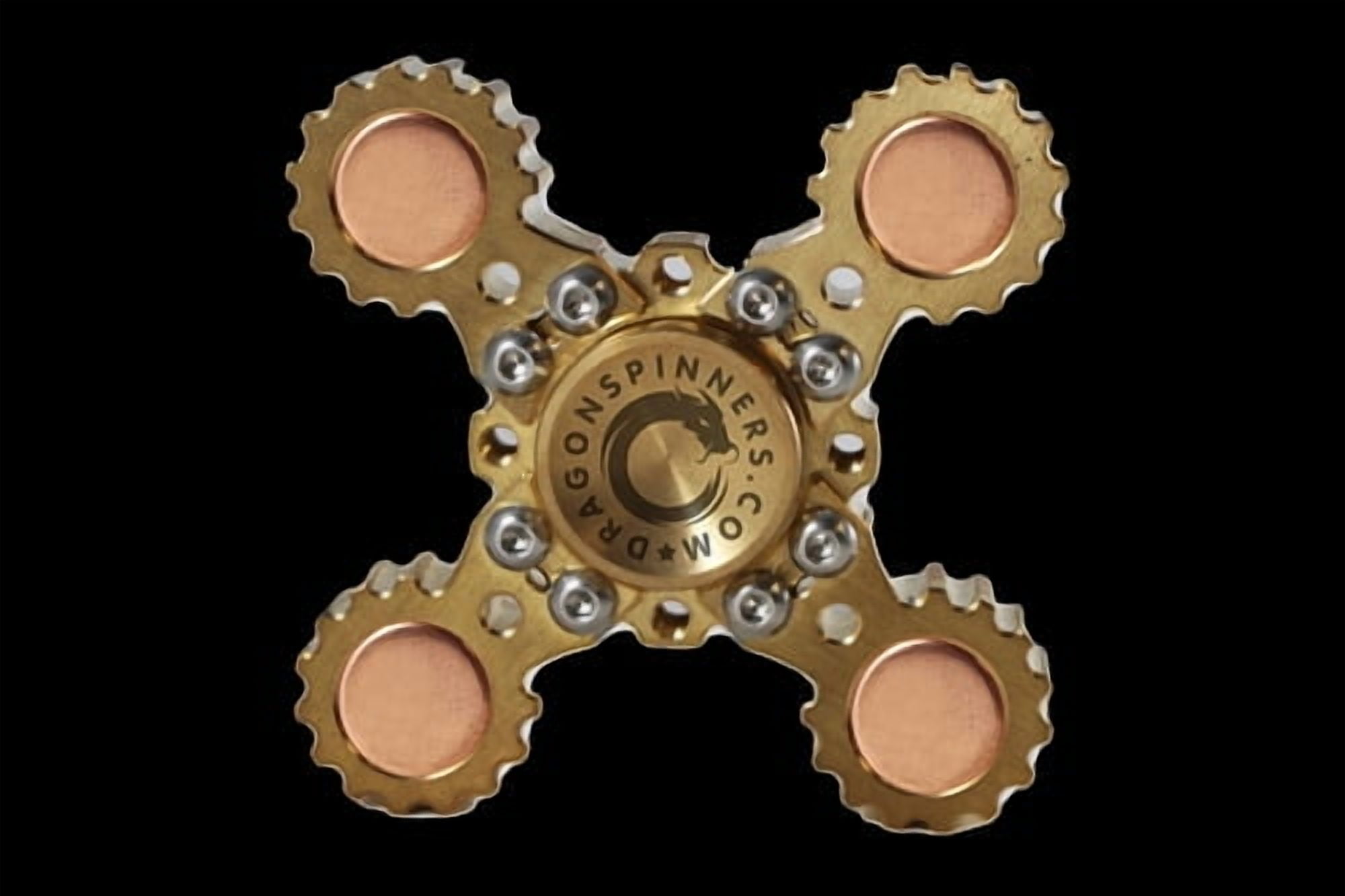 D5 Four-Winged Brass Metal Fidget Spinner – Maximum Spin Time – Precision Engineered – Smooth & Silent Rotation – Stress Relief & Focus Booster