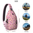 thumbnail image 2 of Watermelon Print Travel Sling Backpack, Lightweight and Durable Crossbody Bag with Geometric Tropical Fruit Pattern, Cute Summer Party Design and Multi-Layer Storage, 2 of 6