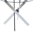 thumbnail image 4 of Round Glass Dining Table - Chrome Metal Legs, Clear Glass Table Top, Modern Dining Table for Home Kitchen Dining Room, 4 of 5
