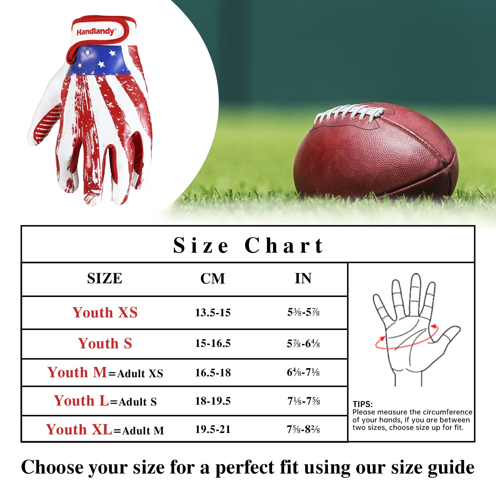 HANDLANDY Football Gloves Men, Sticky Wide Receiver Grip Gloves, Black and  Gold Stretch Fit Youth Football Gloves - Yahoo Shopping