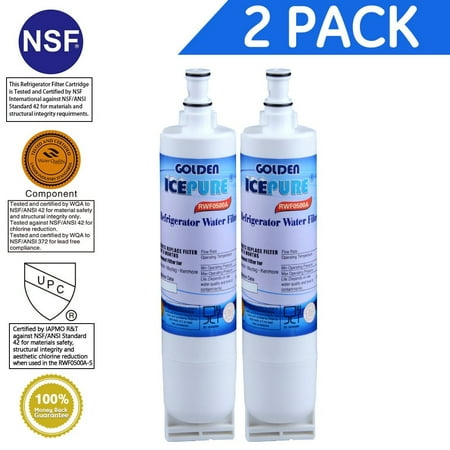 Whirlpool 4396508 4396510 EveryDrop Filter 5 Kenmore 46-9010 Compatible Refrigerator Water Filter By GOLDEN ICEPURE 2 Pack