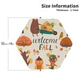 thumbnail image 2 of Honeii Autumn In The Forest print Leather Coaster Set of 4, ideal for safeguarding your furniture from drinks spills and effortless cleanup-Hexagon, 2 of 6