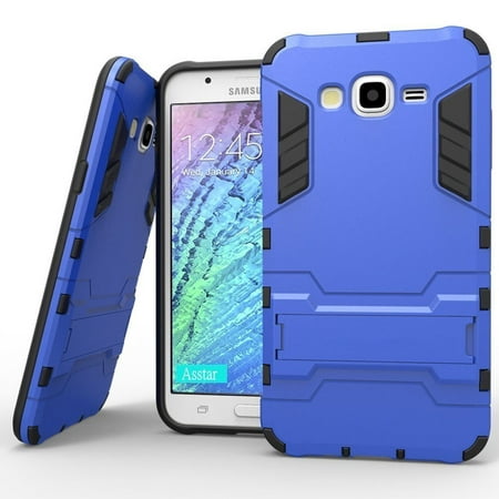 J7 Case, Galaxy J7 Case, EpicDealz [Heavy Duty] [Shock-Absorption] [Kickstand Feature] Hybrid Dual Layer Armor Defender Full Body Protective Case Cover for Samsung Galaxy J7 2015 - BLUE