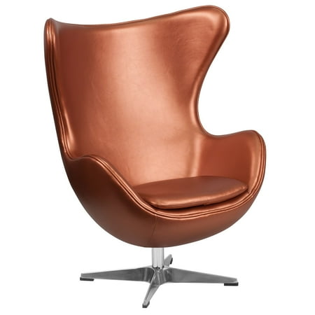 Orange Mini Mitt Chair - Flash Furniture Leather Egg Chair with Tilt