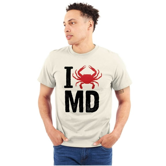 Maryland I Love MD Crabby State Pride Men's Graphic T Shirt Tees Brisco Brands 2X