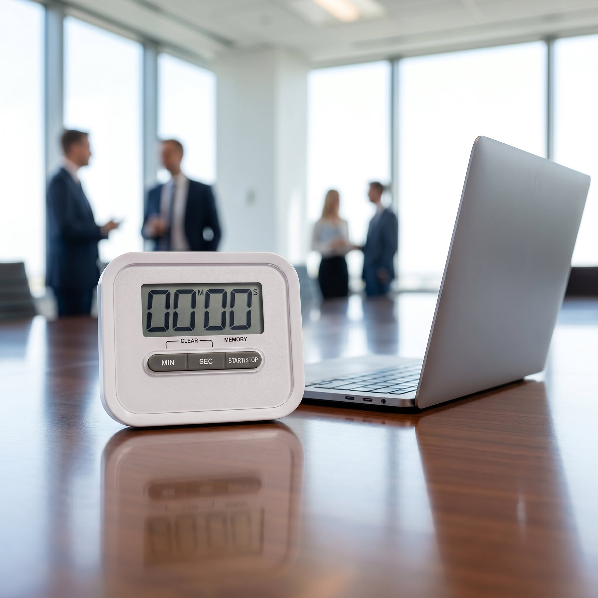 Unique Bargains Digital Loud Alarm Magnetic Backing Home Timer White