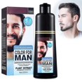 thumbnail image 1 of Tinte para barba para hombres, marrón oscuro, champú 3 en 1 para barba y cabello, cubre rápidamente las canas, larga duración., 1 of 5