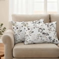 thumbnail image 2 of Gray Botanical Outdoor Waterproof Pillow Covers, Watercolor Spring Summer Floral Leaves Decorative Rectangle Throw Pillowcase Sofa Cushion Sham for Patio/Couch/Chair, 20"x12" 2 Pack, 2 of 8