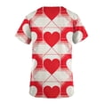 thumbnail image 6 of Antqov Scrub Tops Women, Valentine's Day Heart Printed V Neck Short Sleeve Nursing Top with Pockets, Healthcare Loose Comfy Scrub Shirts Breathable Workwear, 6 of 6