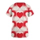 thumbnail image 5 of TaTaai Heart Print Women Scrub Blouse 100 Cotton Classic Fit Short Sleeve V Neck Side Pocket Machine Washable No Fading Medical Work Daily Top Gift, 5 of 5
