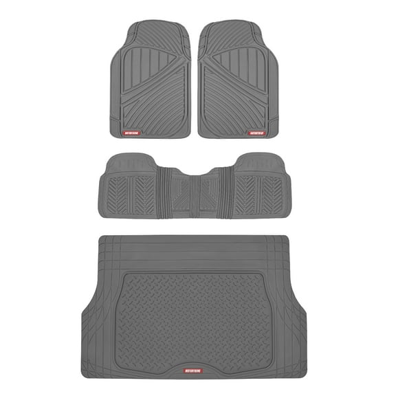 Motor Trend FlexTough Floor Mats for Car SUV and Van with Cargo Trunk Mat, Odorless EcoClean Liners, 3 Colors