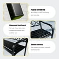 thumbnail image 5 of Metal Outdoor Bench, Weatherproof Garden Bench with Square Pattern Backrest and Armrests, for Patio, Porch, Park, Lawn, 5 of 7