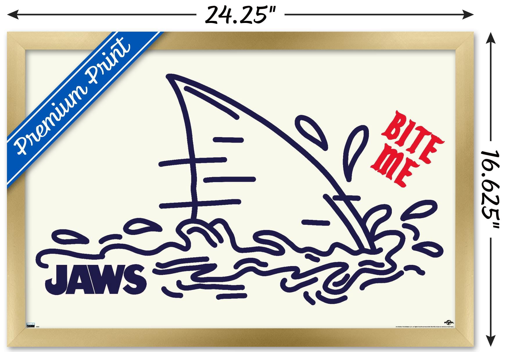 Jaws - Bite Me Wall Poster, 14.725" x 22.375", Framed